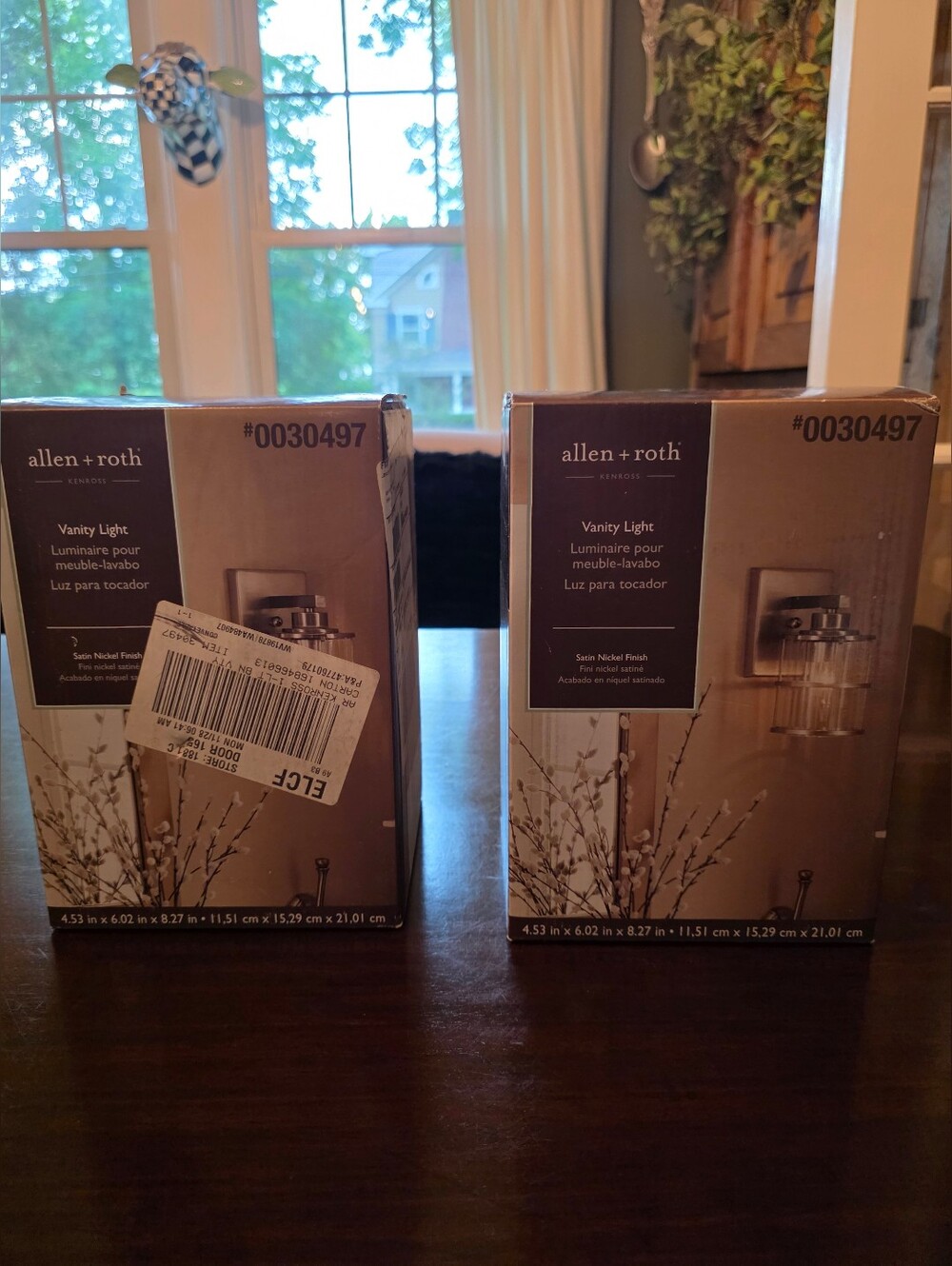 allen + roth Vanity Light in Brushed Nickel Finish - Set of 2 (Boxed)